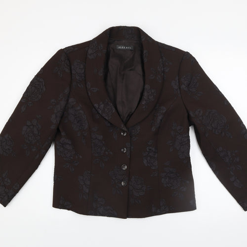 Alex & Co. Women’s Brown Floral Jacquard Blazer Size Regular