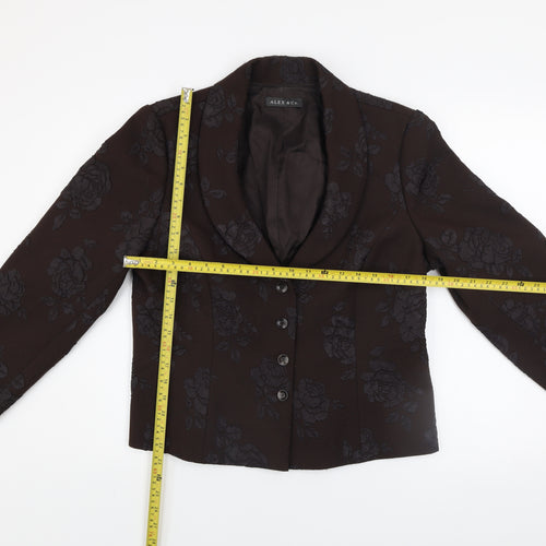 Alex & Co. Women’s Brown Floral Jacquard Blazer Size Regular