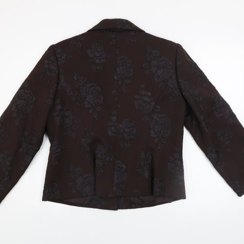 Alex & Co. Women’s Brown Floral Jacquard Blazer Size Regular