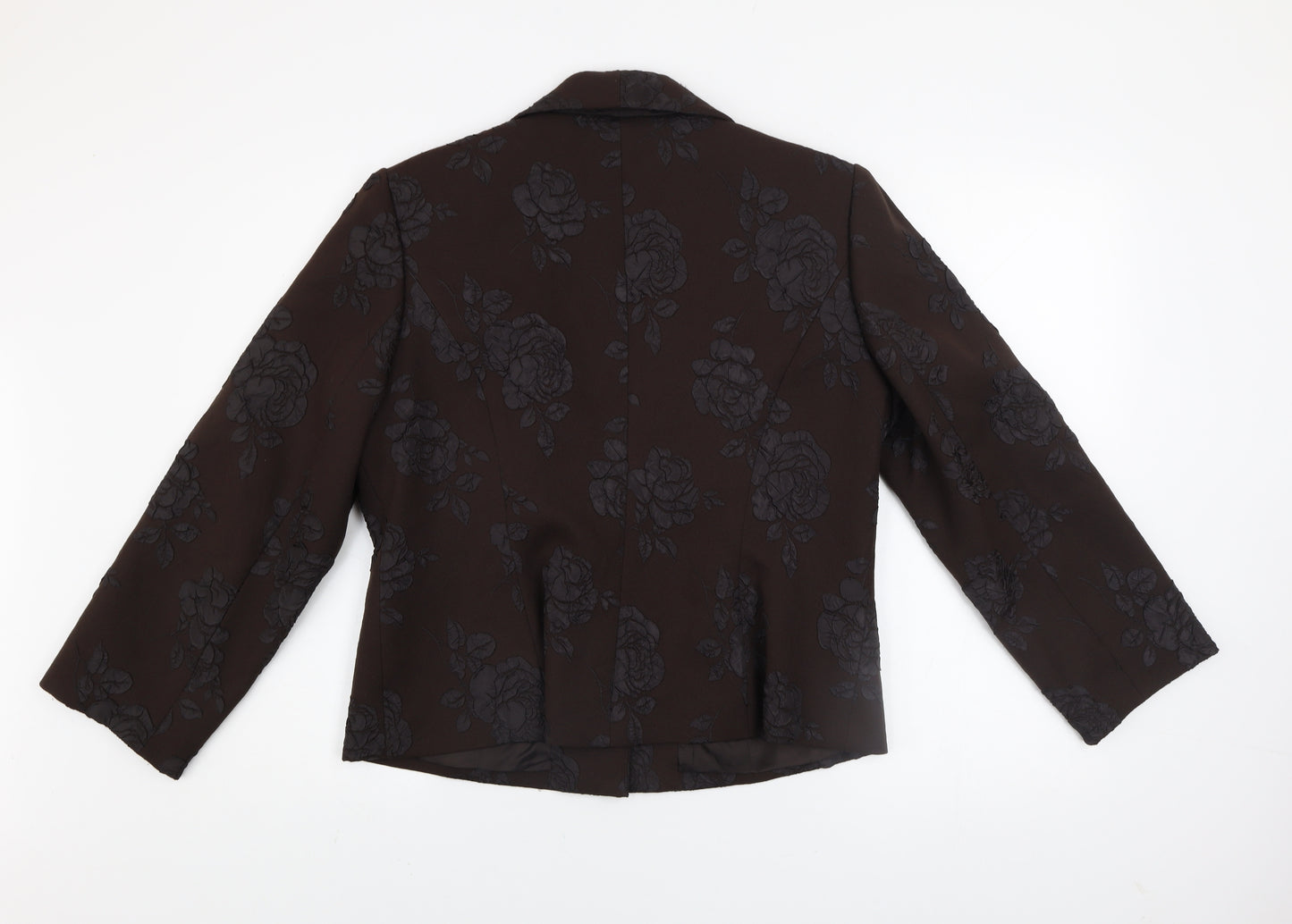 Alex & Co. Women’s Brown Floral Jacquard Blazer Size Regular