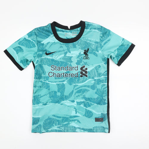 Nike Boys Blue Liverpool FC Dri-Fit Football Jersey T-Shirt 7-8 Years