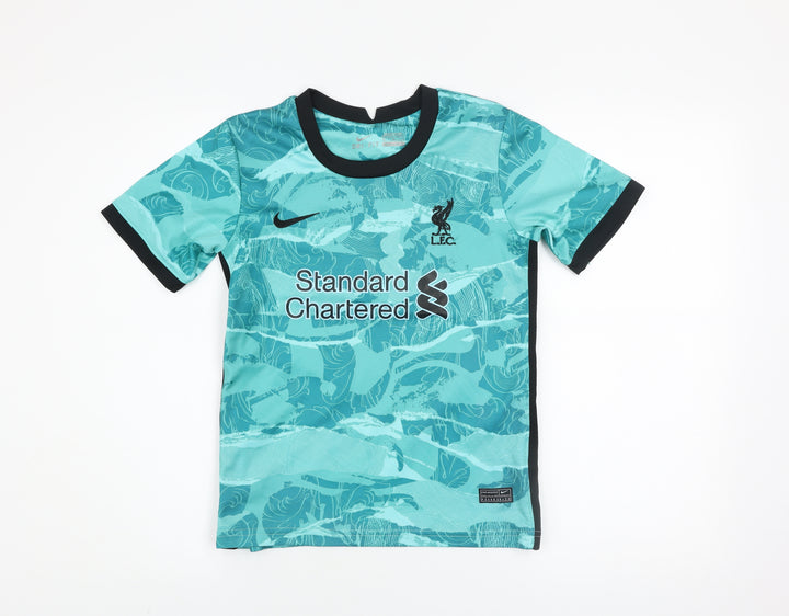 Nike Boys Blue Liverpool FC Dri-Fit Football Jersey T-Shirt 7-8 Years