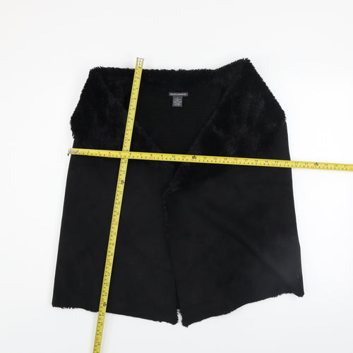 Chelsea & Theodore Women's Black Faux Fur Trim Acrylic Waistcoat L