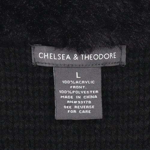 Chelsea & Theodore Women's Black Faux Fur Trim Acrylic Waistcoat L