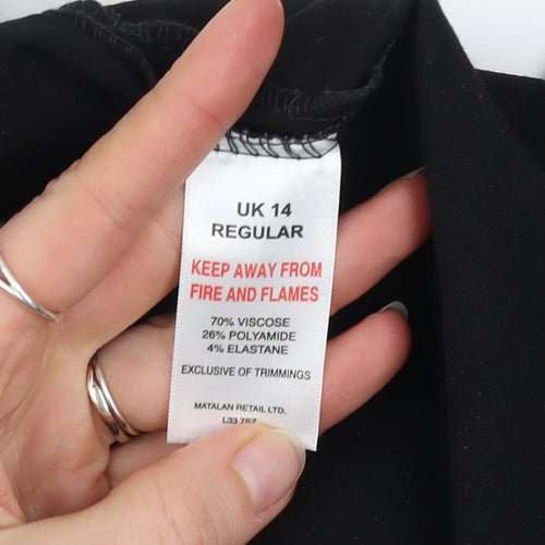 Et Vous Women's Black Size 14 Slim Tapered Stretch Trousers