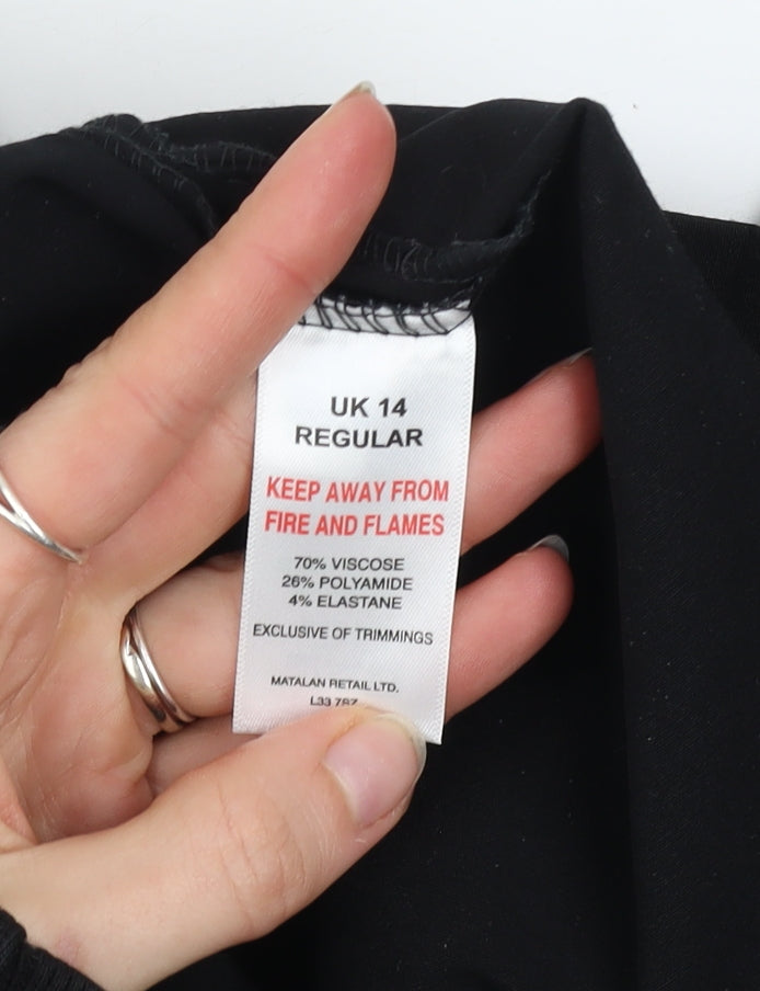 Et Vous Women's Black Size 14 Slim Tapered Stretch Trousers