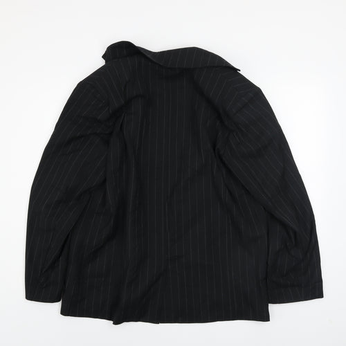 ASOS DESIGN Womens Black Pinstripe Blazer Size 8 Classic Fit