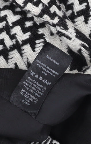 George Women’s Black & White Check Tweed Blazer UK 8 Classic Lined Jacket