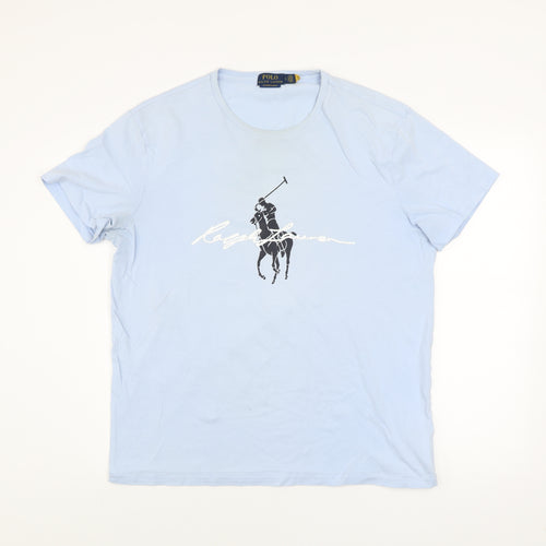 Ralph Lauren Men’s Blue Slim Fit Crew Neck Graphic T-Shirt Size L