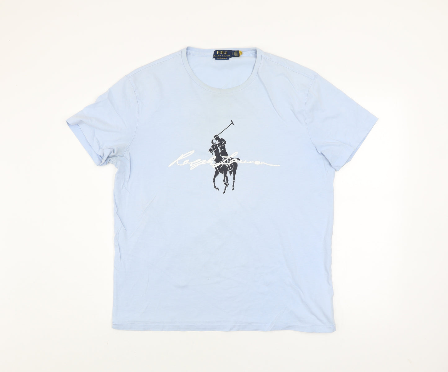 Ralph Lauren Men’s Blue Slim Fit Crew Neck Graphic T-Shirt Size L