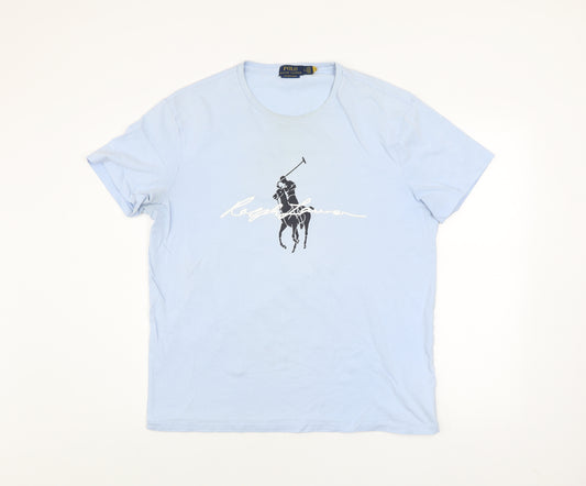 Ralph Lauren Men’s Blue Slim Fit Crew Neck Graphic T-Shirt Size L