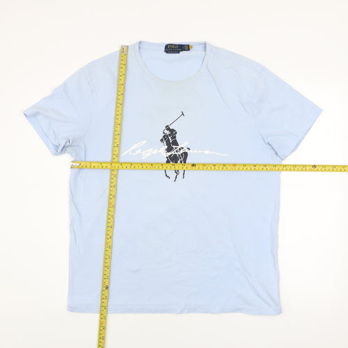 Ralph Lauren Men’s Blue Slim Fit Crew Neck Graphic T-Shirt Size L