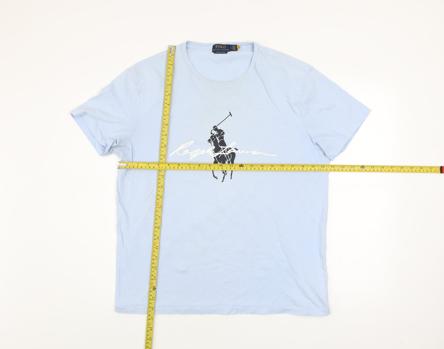 Ralph Lauren Men’s Blue Slim Fit Crew Neck Graphic T-Shirt Size L