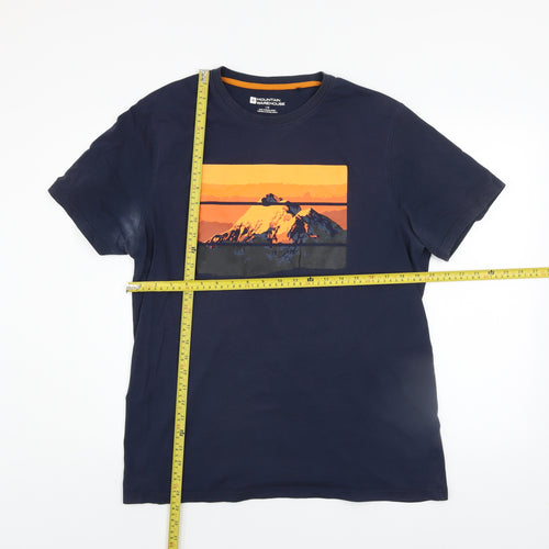 Mountain Warehouse Men Blue Graphic Mountain Print T-Shirt L