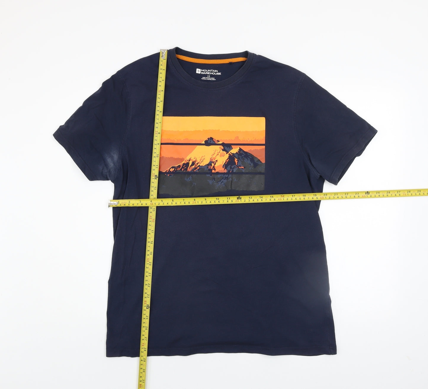 Mountain Warehouse Men Blue Graphic Mountain Print T-Shirt L