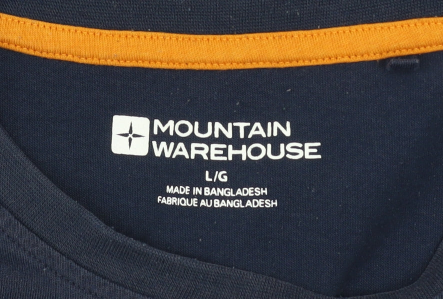 Mountain Warehouse Men Blue Graphic Mountain Print T-Shirt L