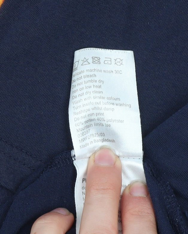 Mountain Warehouse Men Blue Graphic Mountain Print T-Shirt L