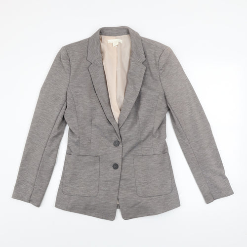 H&M Women’s Grey Slim Fit Blazer Jacket Size 10