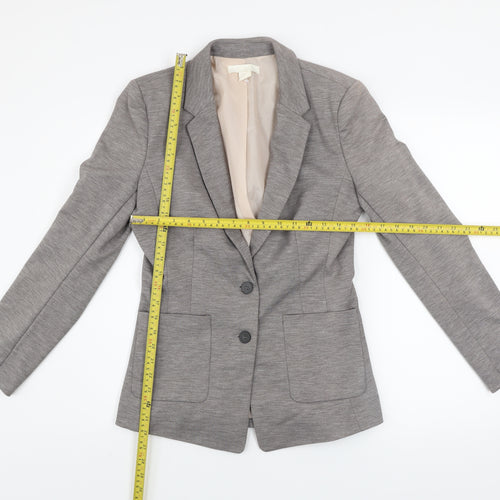H&M Women’s Grey Slim Fit Blazer Jacket Size 10