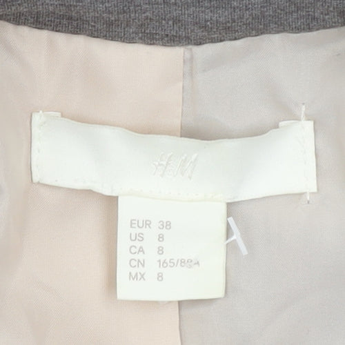 H&M Women’s Grey Slim Fit Blazer Jacket Size 10