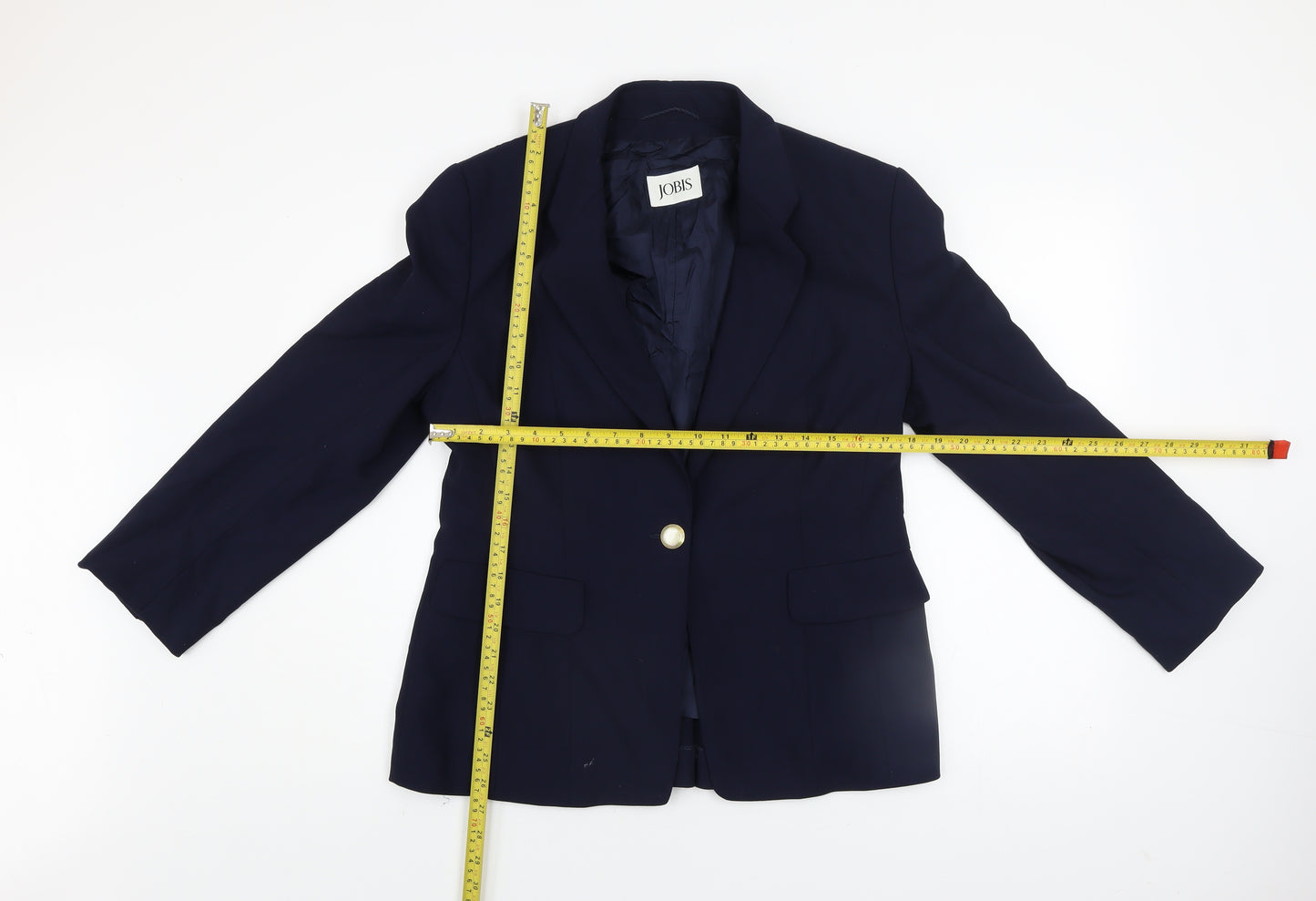 Jobis Women's Blue Wool Classic Blazer Size 10 Workwear Jacket
