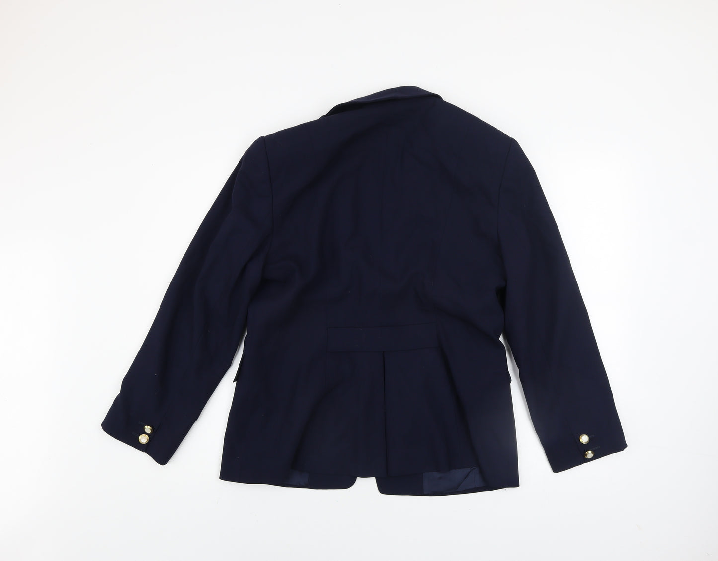 Jobis Women's Blue Wool Classic Blazer Size 10 Workwear Jacket