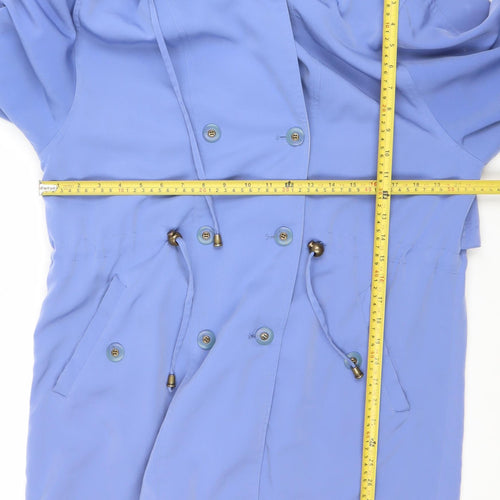 Silkana Nuage Women Blue Hooded Button Waterproof Jacket Size 10
