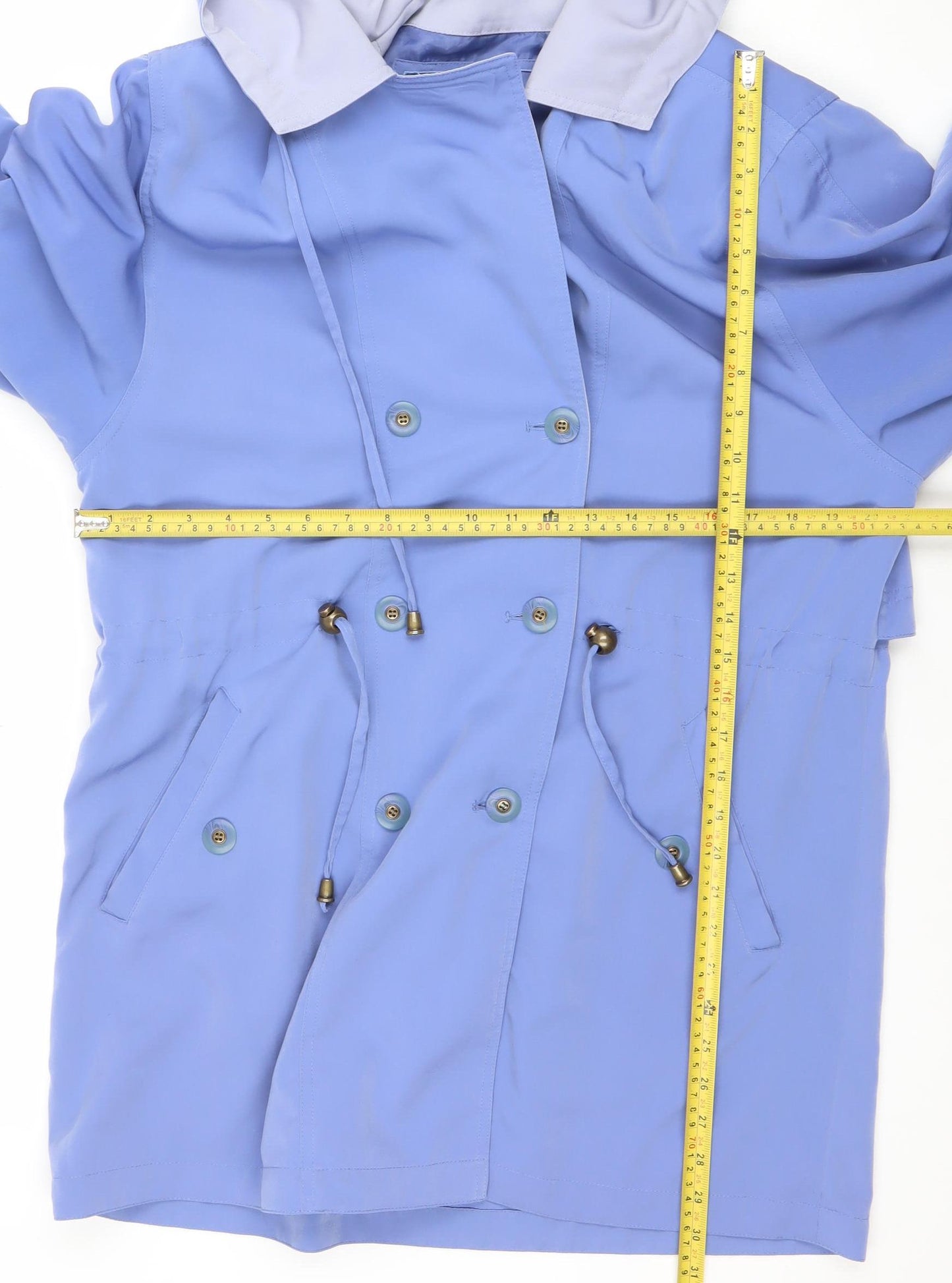 Silkana Nuage Women Blue Hooded Button Waterproof Jacket Size 10