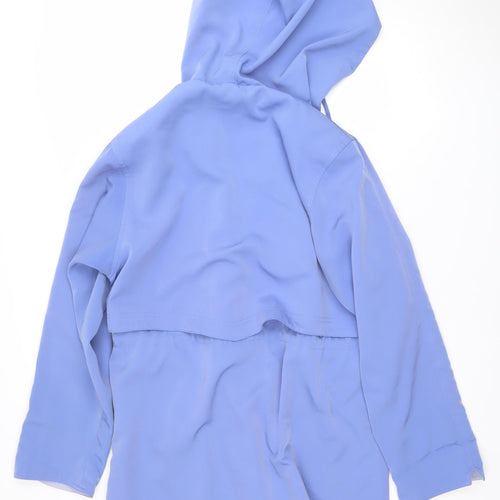 Silkana Nuage Women Blue Hooded Button Waterproof Jacket Size 10