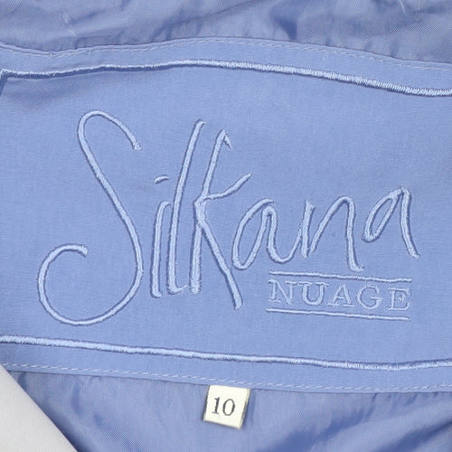 Silkana Nuage Women Blue Hooded Button Waterproof Jacket Size 10