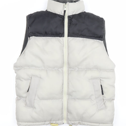 Richard Chang Boys Grey Colourblock Puffer Gilet 12-13 Years Full Zip Winter Waistcoat