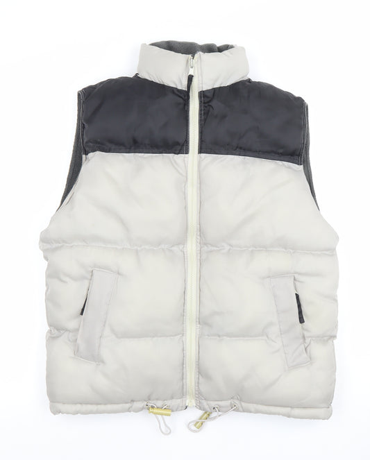 Richard Chang Boys Grey Colourblock Puffer Gilet 12-13 Years Full Zip Winter Waistcoat