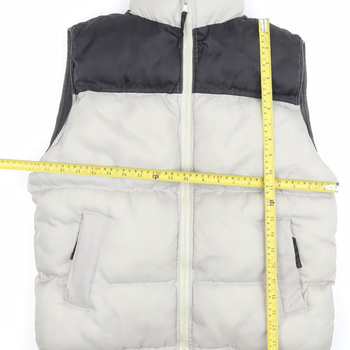 Richard Chang Boys Grey Colourblock Puffer Gilet 12-13 Years Full Zip Winter Waistcoat