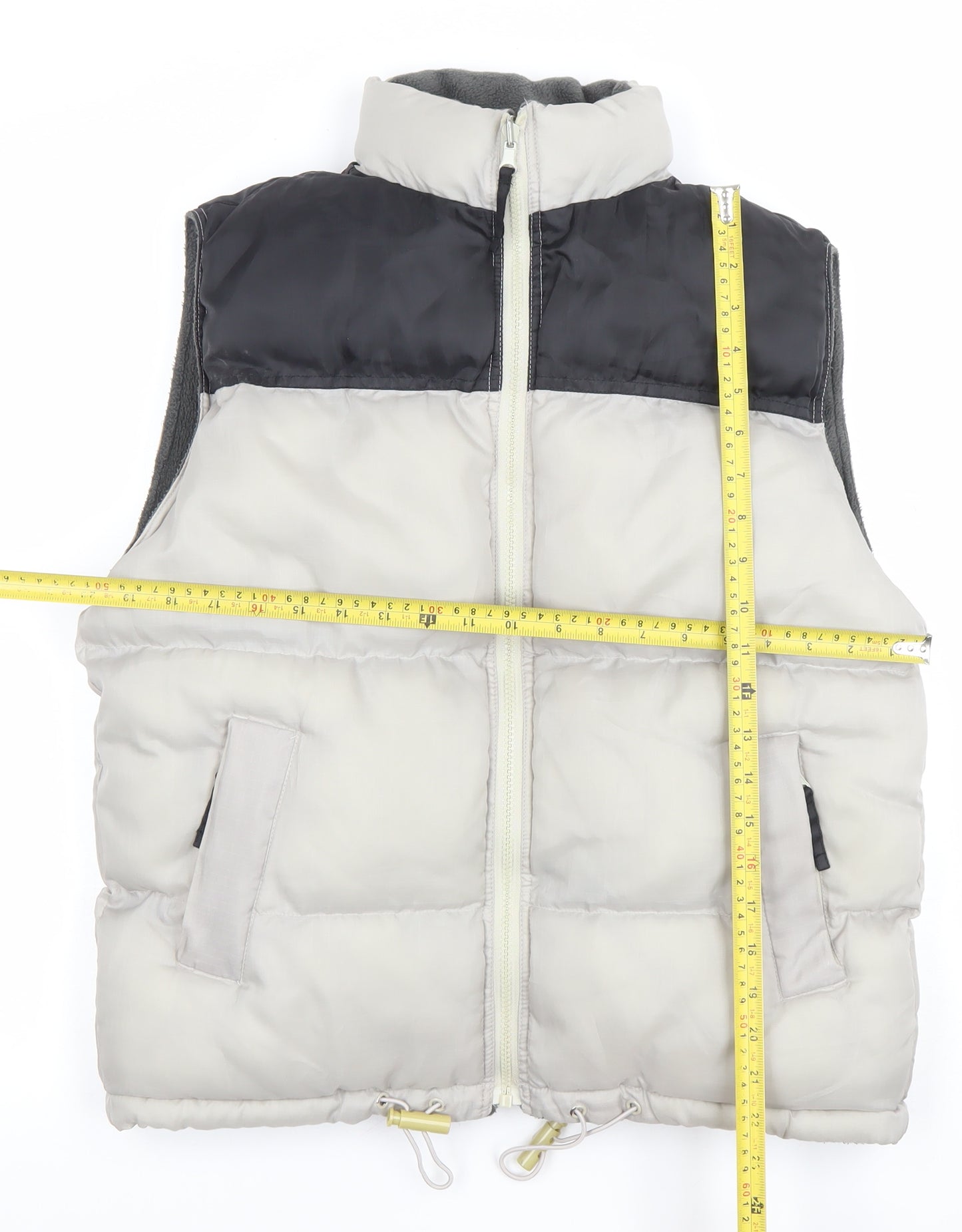 Richard Chang Boys Grey Colourblock Puffer Gilet 12-13 Years Full Zip Winter Waistcoat