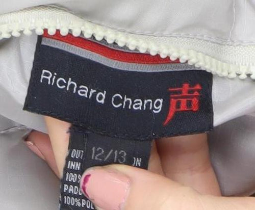 Richard Chang Boys Grey Colourblock Puffer Gilet 12-13 Years Full Zip Winter Waistcoat