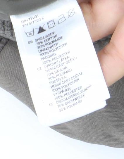 H&M Divided Men's Brown Hooded Bomber Jacket L Cotton Blend