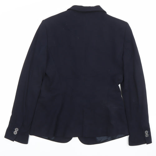 Zara Women's Blue Slim Fit Single-Breasted Lined Blazer Size 12