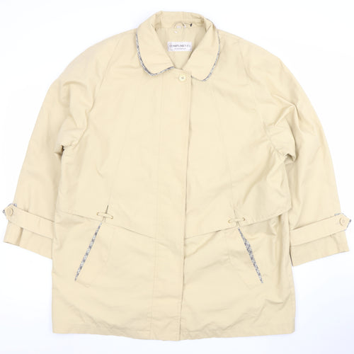 Compliments Women Beige Size 18 Mid-Length Classic Rain Coat