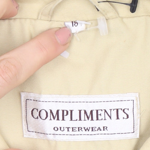 Compliments Women Beige Size 18 Mid-Length Classic Rain Coat