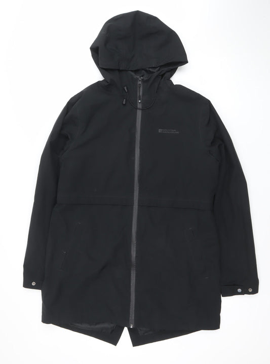 Mountain Warehouse Womens Black Waterproof Hooded Rain Coat Size 14