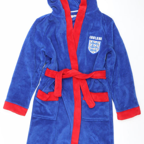 England Boys Blue Hooded Fleece Robe 11-12 Years Football Nightwear