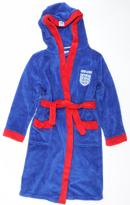 England Boys Blue Hooded Fleece Robe 11-12 Years Football Nightwear