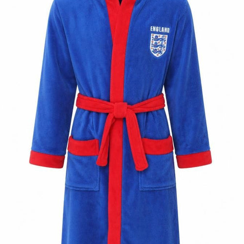 England Boys Blue Hooded Fleece Robe 11-12 Years Football Nightwear
