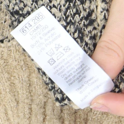 Marks and Spencer Women’s Beige Leopard Print Roll Neck Jumper Size 12