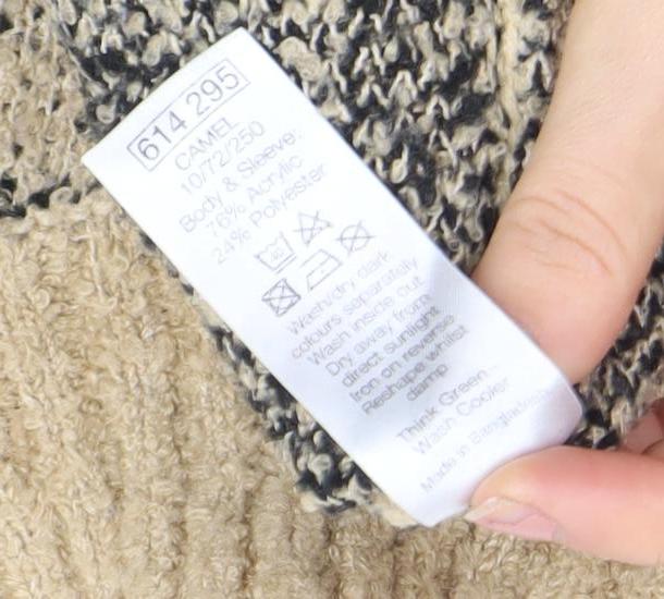 Marks and Spencer Women’s Beige Leopard Print Roll Neck Jumper Size 12