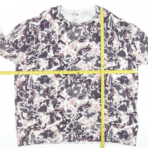 NEXT Womens Multicoloured Abstract Knit Long Sleeve Tunic Top XL