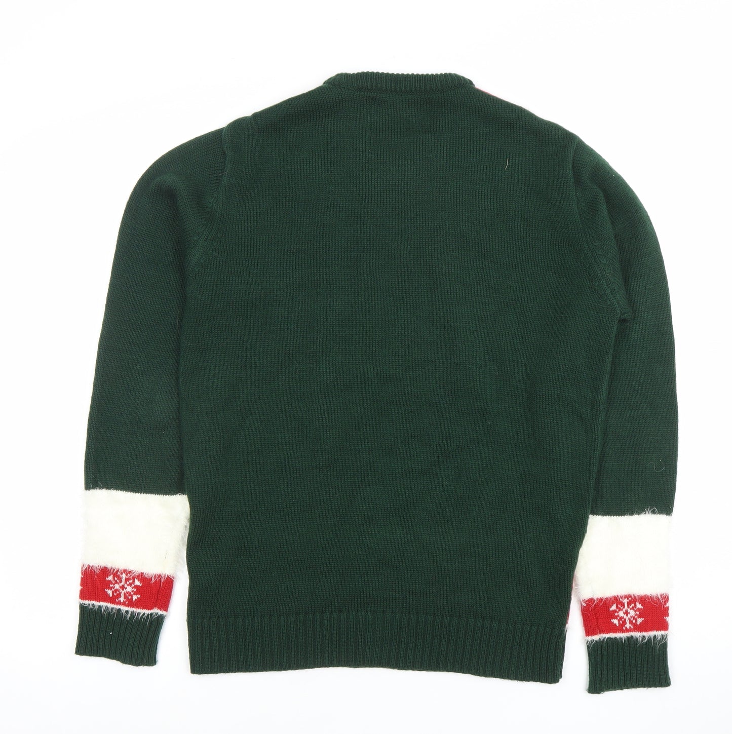 Merry Christmas Men's Green S Elf Style Fair Isle Jumper