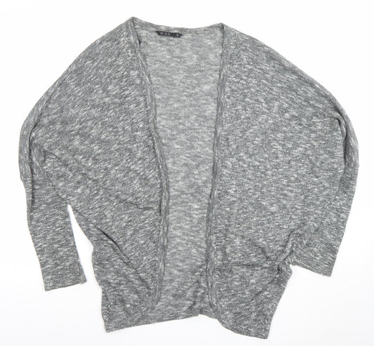 Miso Women’s Grey Knit Open Cardigan Size 12 Relaxed Fit