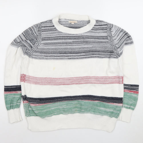 Barbour Women's Multicoloured Cotton Striped Pullover Jumper Size 12