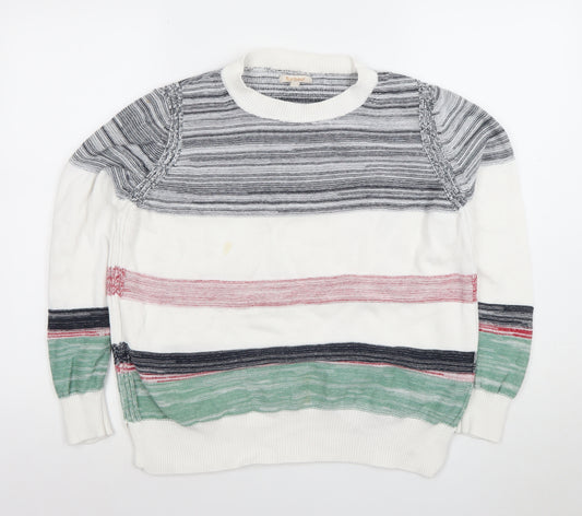 Barbour Women's Multicoloured Cotton Striped Pullover Jumper Size 12